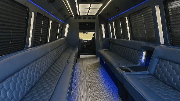 15 passenger party bus interior